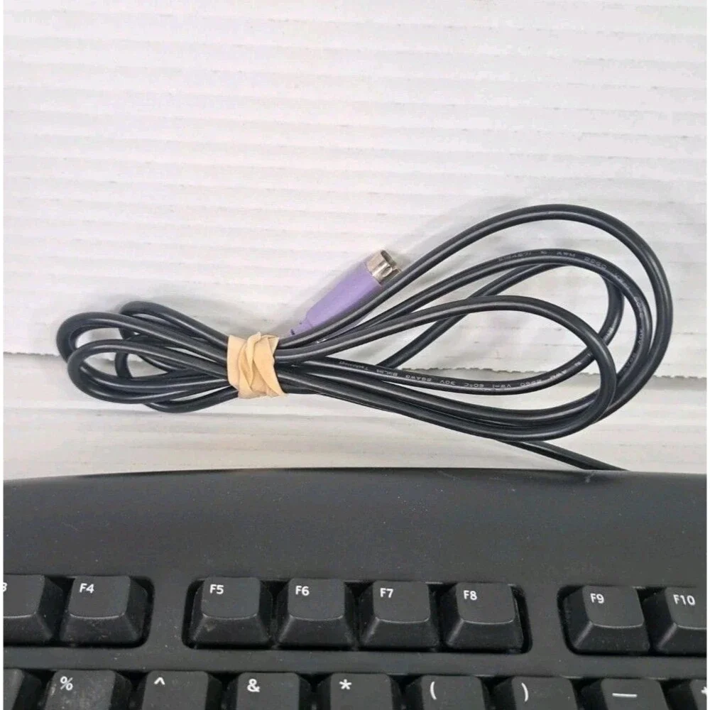 Logitech Wired Deluxe Keyboard Y-SU61 Black PS/2 Purple Connector PN 867462-0403